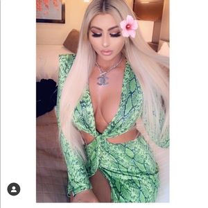 Snakeskin green dress